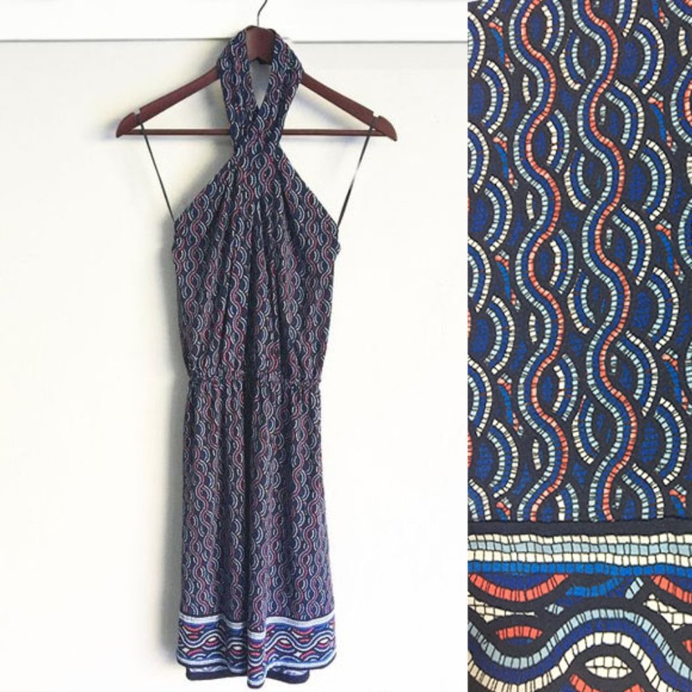 NEW | Micheal Kors |  red blue summer halter dress